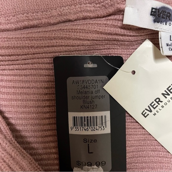 🎁Melania off shoulder jumper- blush - Picture 3 of 4